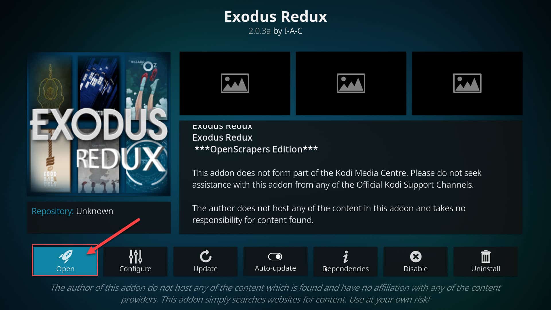 exodus redux not working